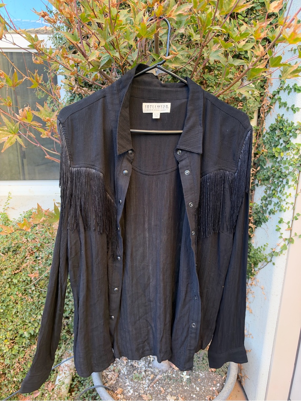 Idyllwind Black Fringe Button-Front Shirt
